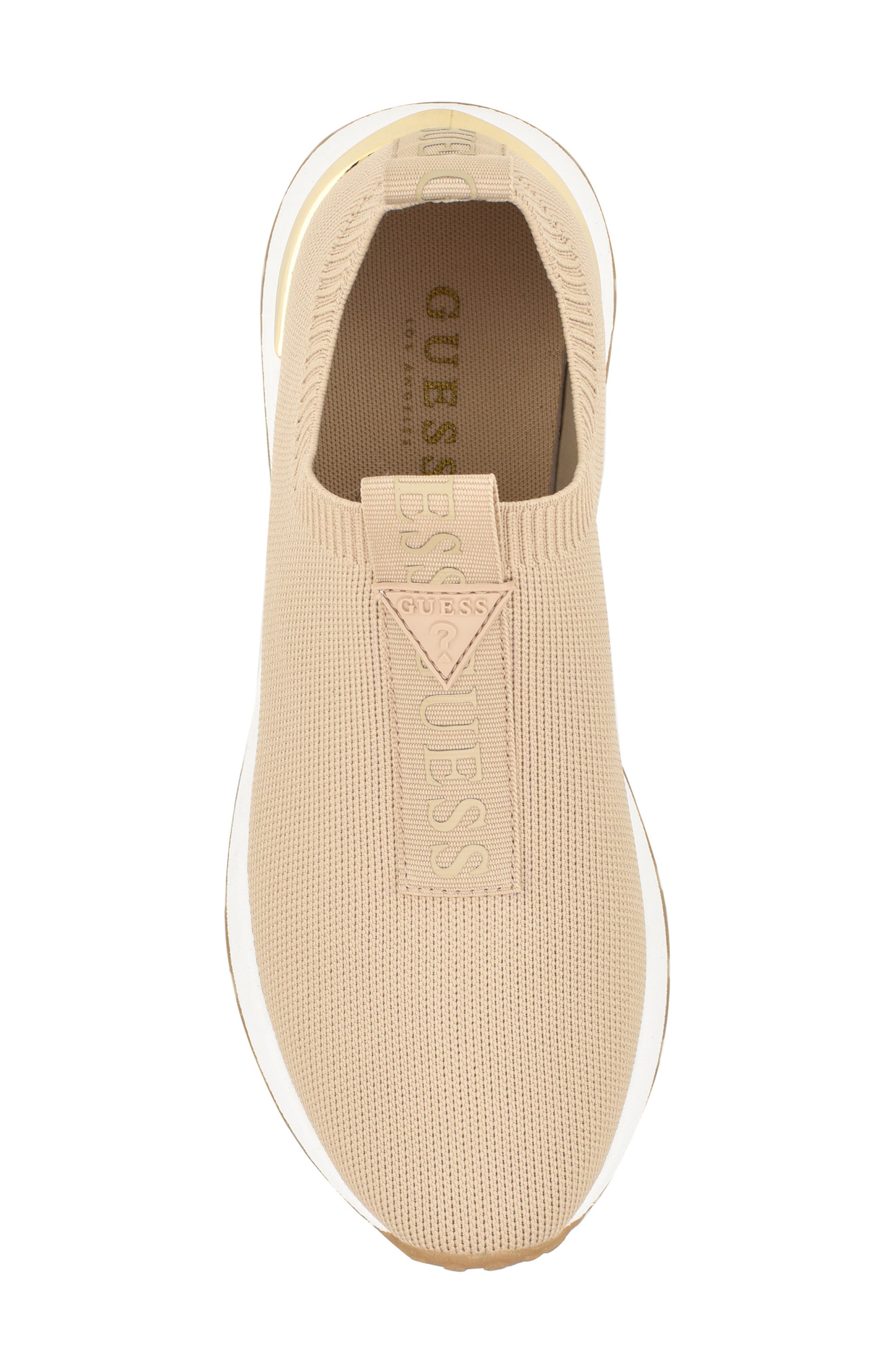 GUESS Knit Slip On Sneaker, Alternate, color, Light Natural