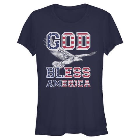 Junior's Lost Gods God Bless America  Graphic T-Shirt