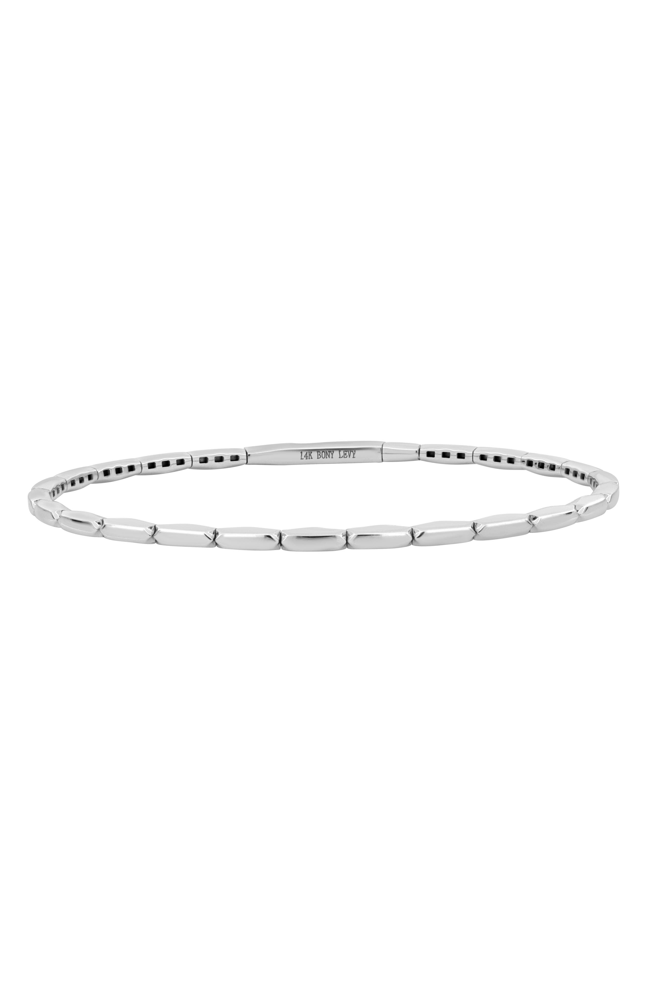 Bony Levy 14K Gold Bar Flexible Bracelet in 14K White Gold 