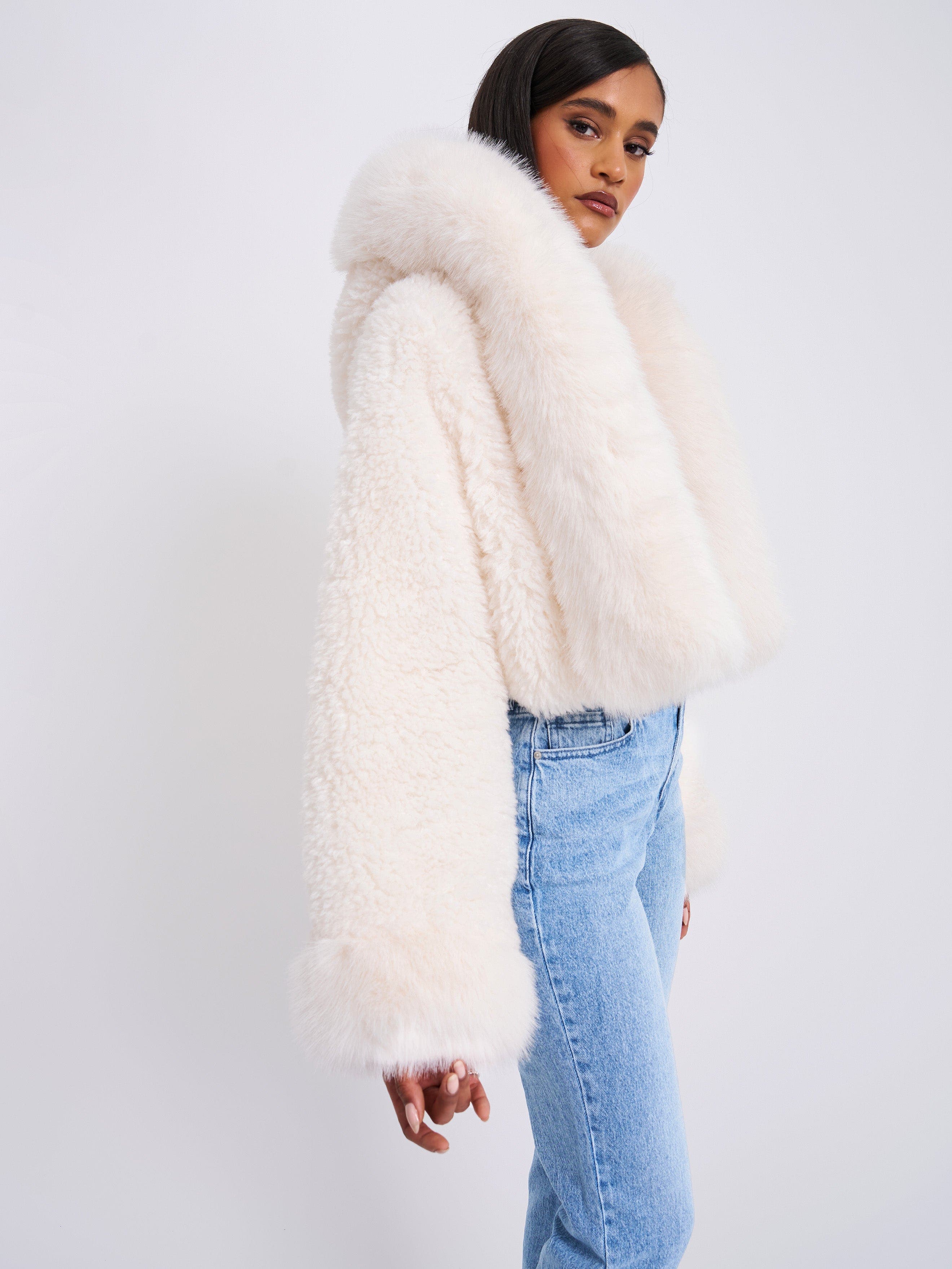 Kali Statement Cropped Faux Fur Hoodie Jacket (Women) | Nordstrom