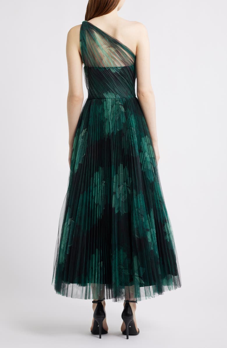 Hutch Philippa One-Shoulder Gown, Alternate, color, Forest Tonal Sketched Floral