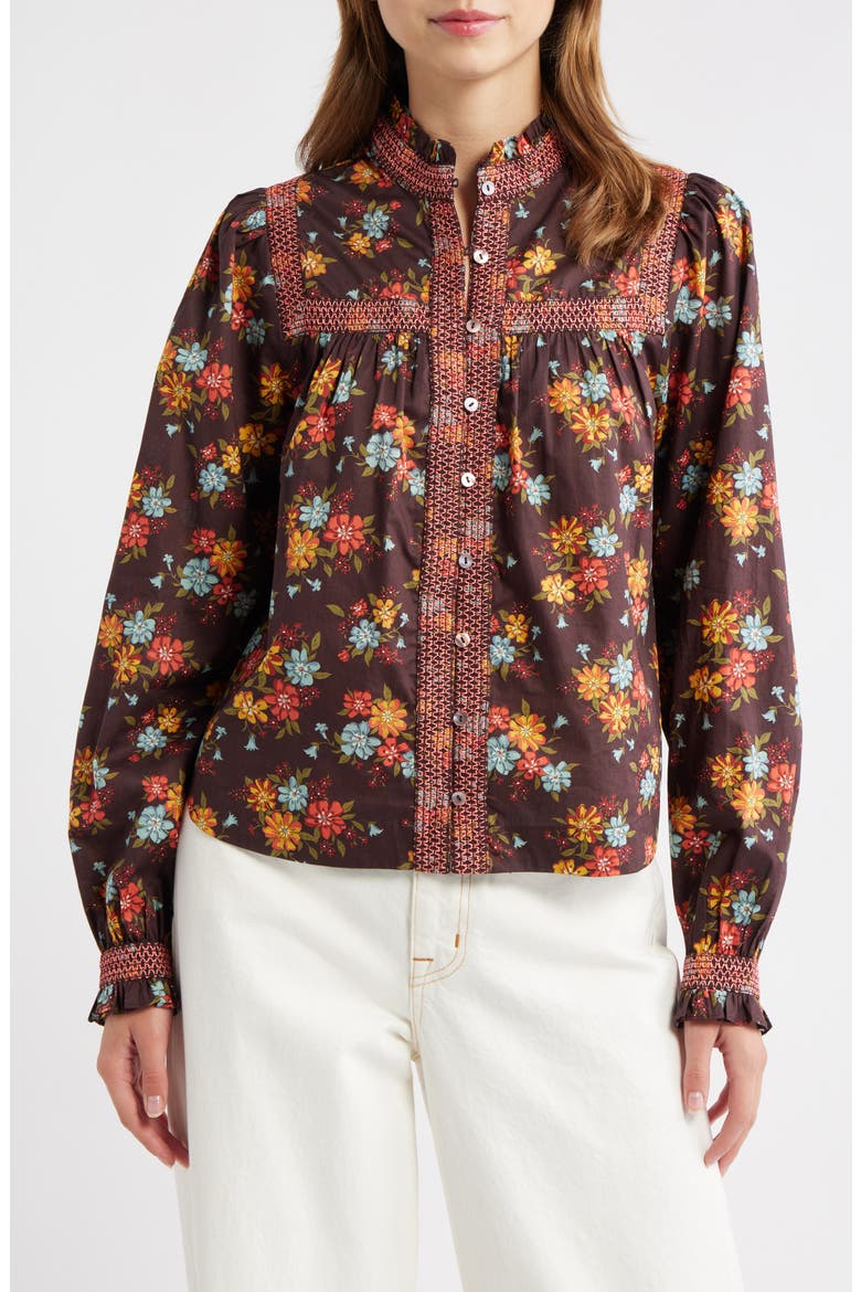 Sara Floral Button-Up Shirt, Main, color, LYNDA ANNE LIBERTY PRINT