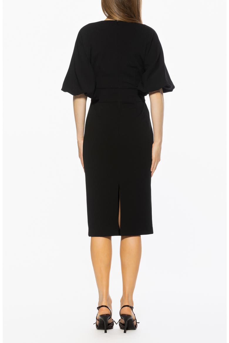Auden Sheath Midi Dress, Alternate, color, BLACK