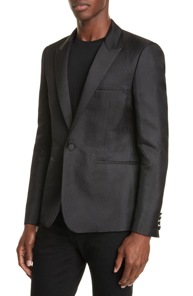 Saint Laurent Veste Courte Silk Blend Dinner Jacket, Alternate, color, 