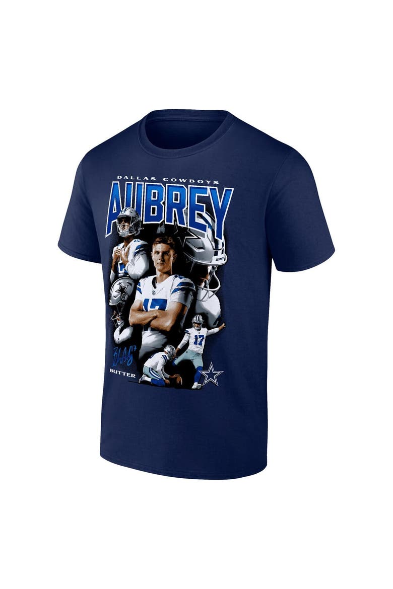 Men's Fanatics Brandon Aubrey Navy Dallas Cowboys Collage T-Shirt, Alternate, color, Navy