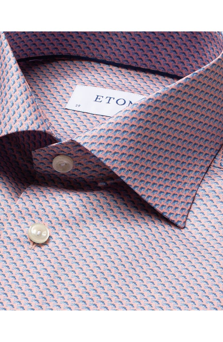 Eton Contemporary Fit Fish Print Cotton Dress Shirt, Alternate, color, 