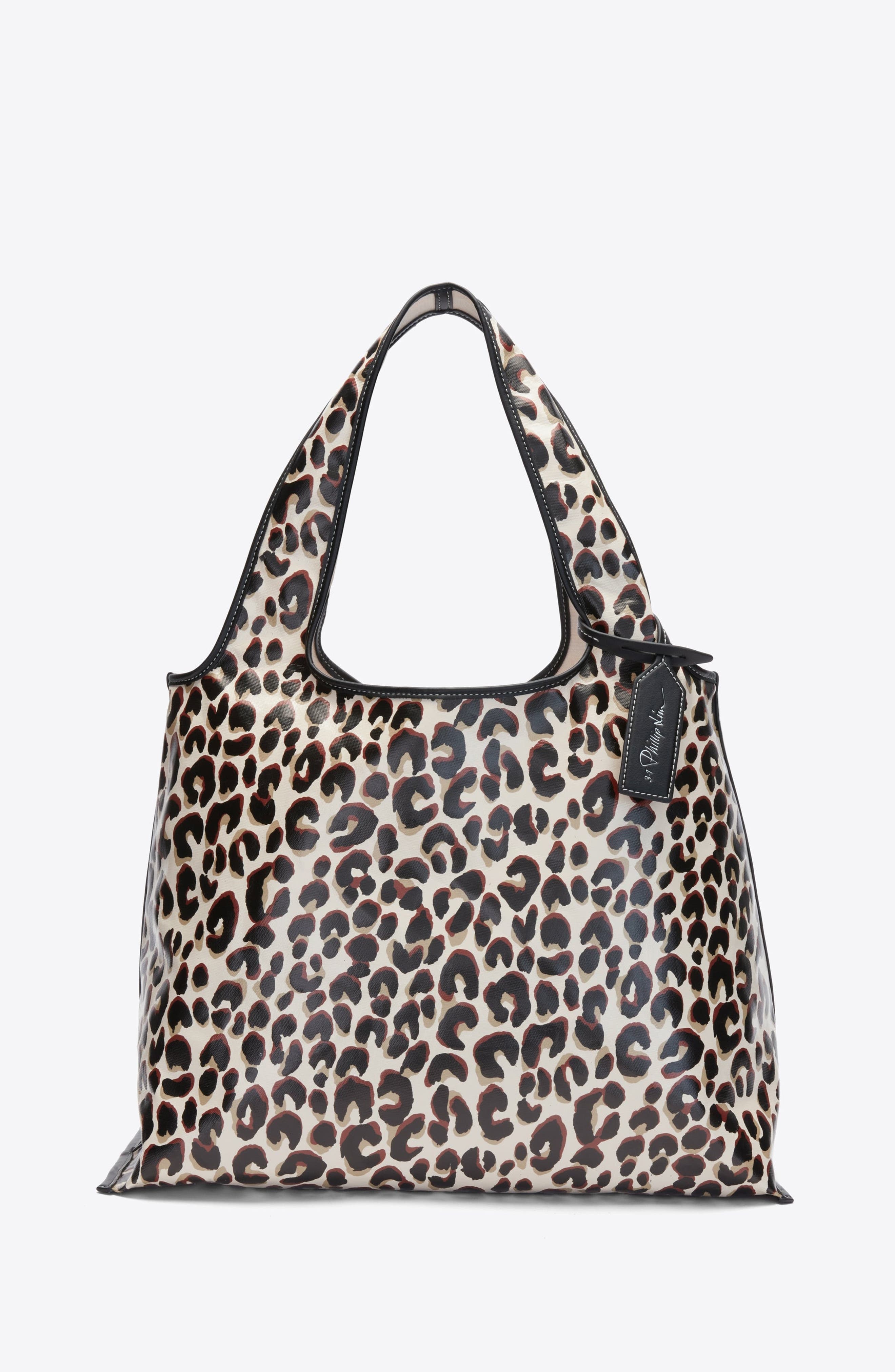 3.1 Phillip Lim Leopard Print Market Tote Bag, Main, color, Leopard Print