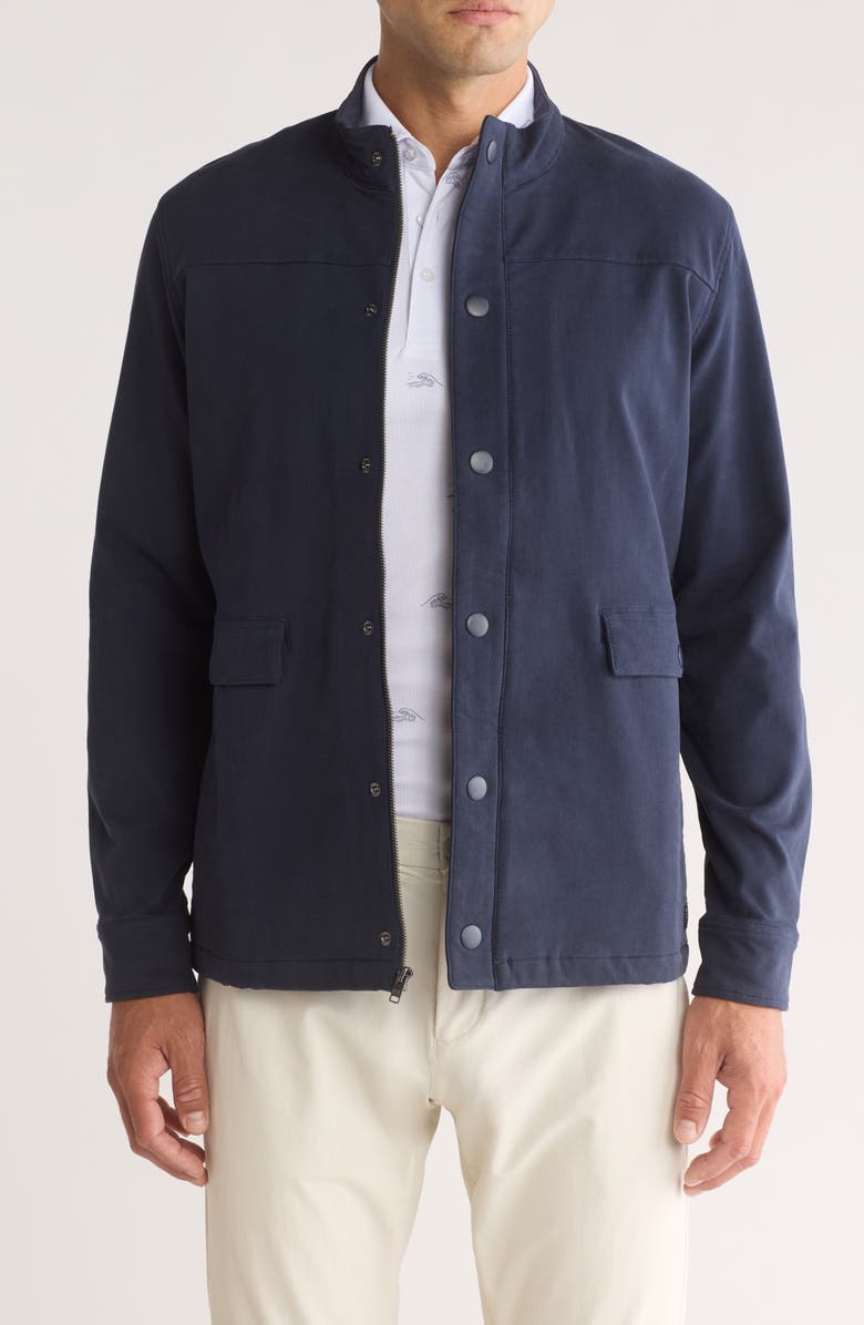 TravisMathew Cloud Denim Jacket, Main, color, Blue Nights