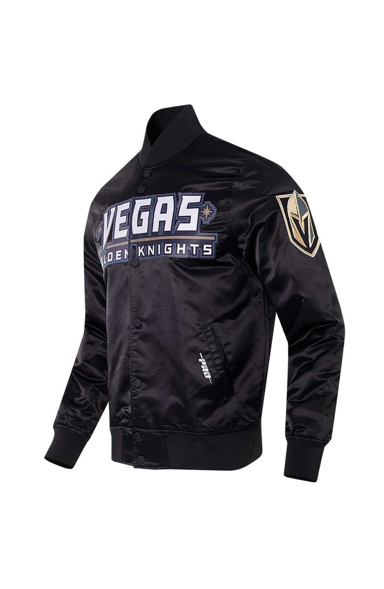 PRO STANDARD Men's Pro Standard Black Vegas Golden Knights Classic Satin Full-Snap Jacket, Alternate, color, Black