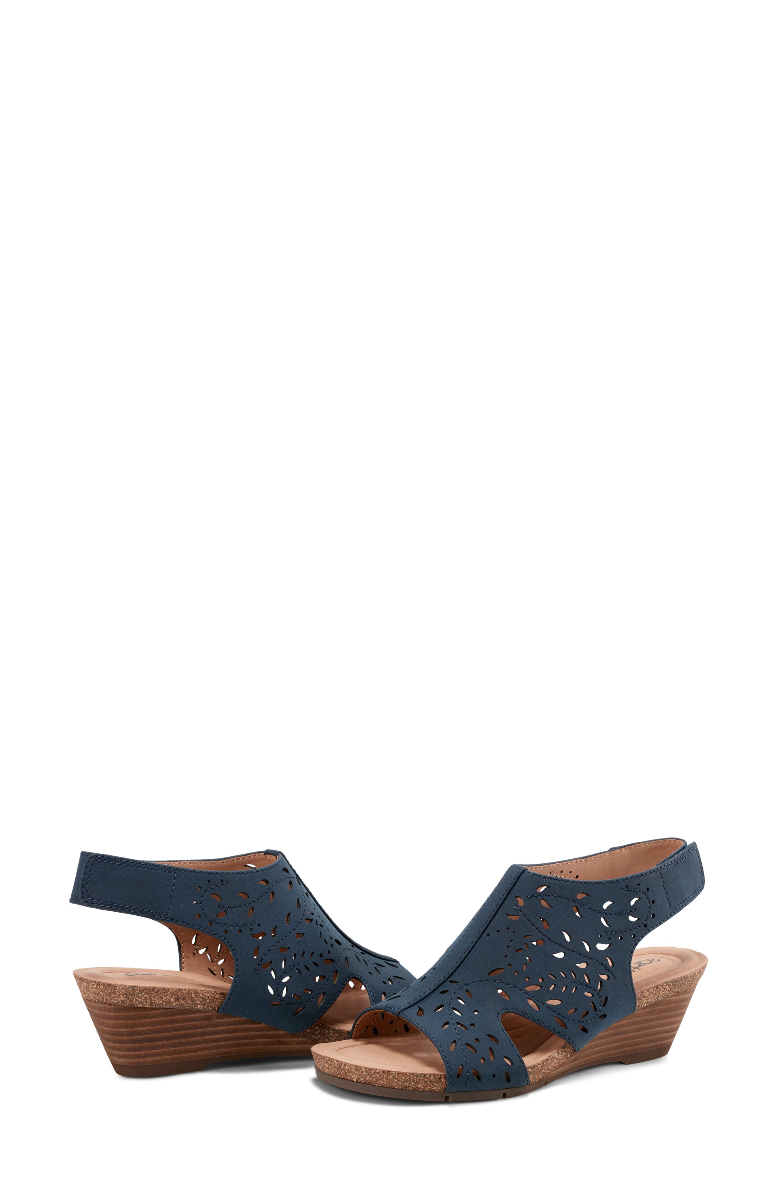 Halin Wedge Sandal, Alternate, color, DARK BLUE