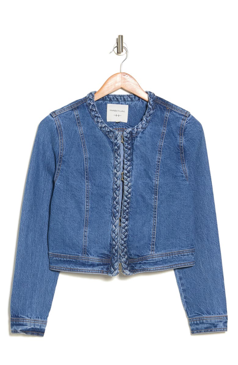 Habitual Braided Denim Jacket, Alternate, color,