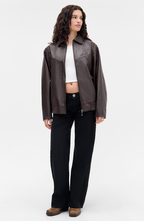 Bdg Urban Outfitters Francis Faux Leather Bomber Jacket In Brown