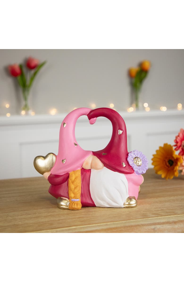 Northlight Kissing Gnomes Valentine's Day Decoration - 8", Alternate, color, Red