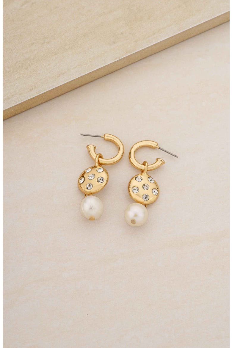 Freshwater Pearl Drop Earrings, Alternate, color, GOLD