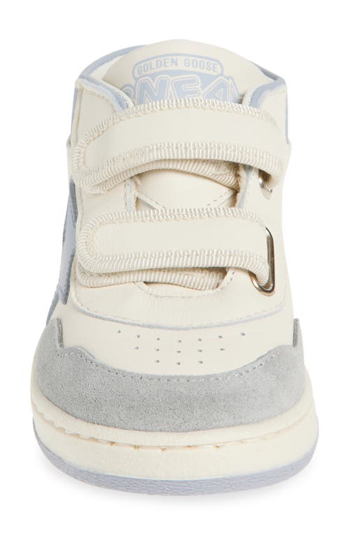 Golden Goose Boys Leather June Basket Trainers In White/light Gray/ice