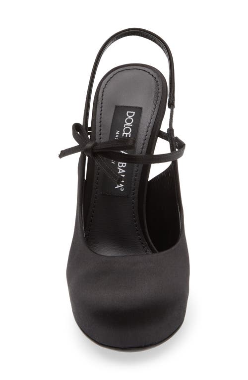 Dolce & Gabbana Vally 105 Satin Slingback Pumps In Black