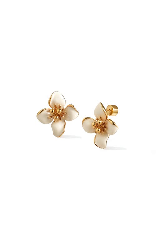 Retro Chic Iris Blossom Stud Earrings