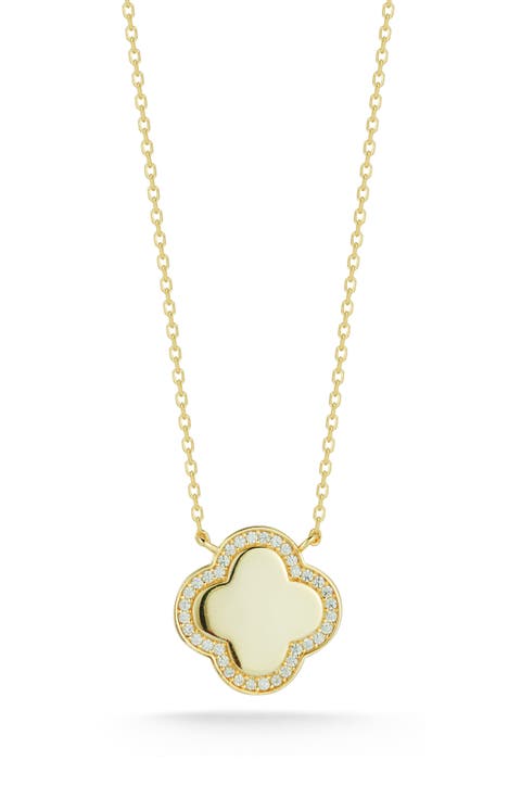 Cubic Zirconia Clover Pendant Necklace