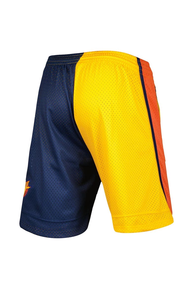 Men's Mitchell & Ness Navy/Gold Golden State Warriors Hardwood Classics 2009 Split Swingman Shorts, Alternate, color, Navy