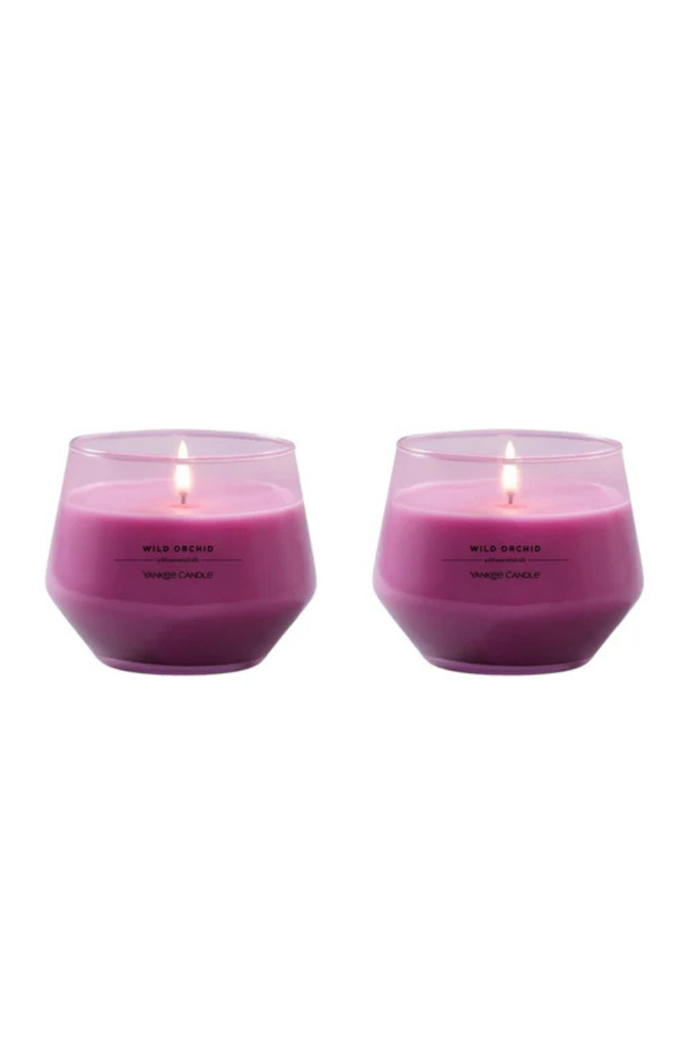 YANKEE CANDLE Wild Orchid Studio Candle with Essential Oils, Set of 2, Main, color, Purple