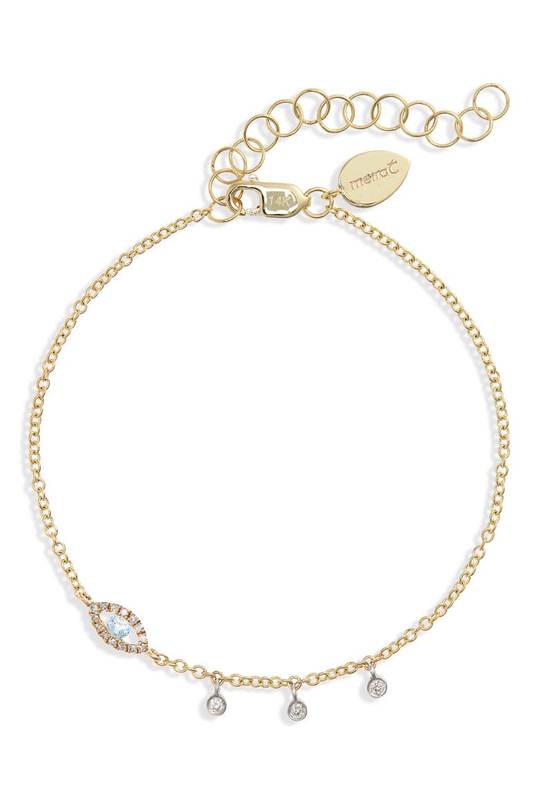 Evil Eye Bracelet, Main, color, YELLOW GOLD