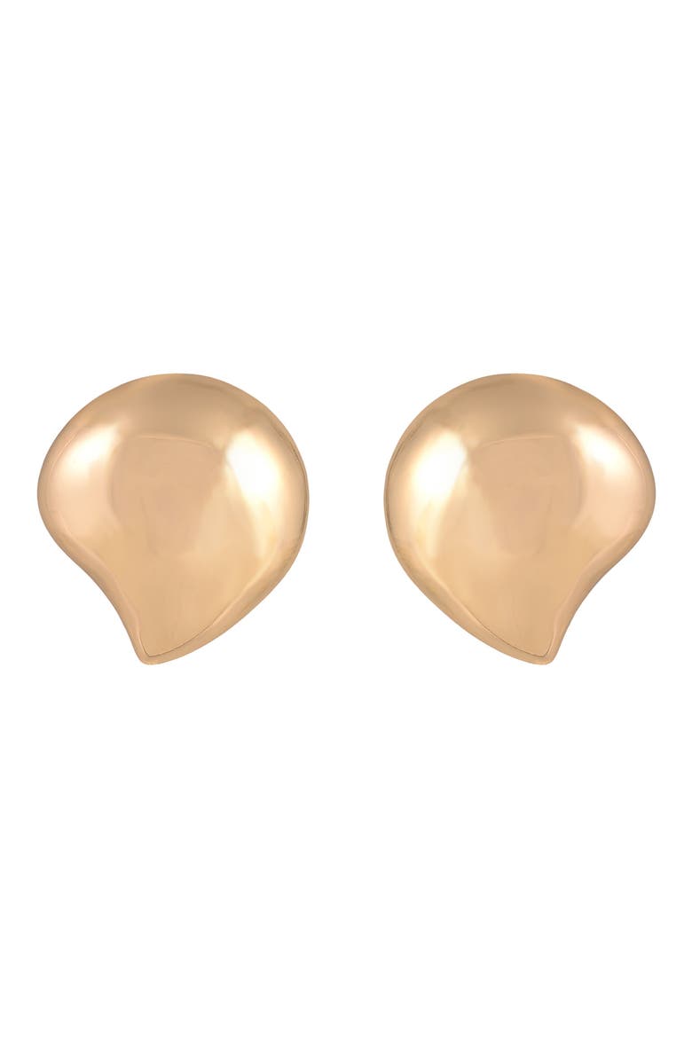 Teardrop Button Earrings, Alternate, color, GOLD