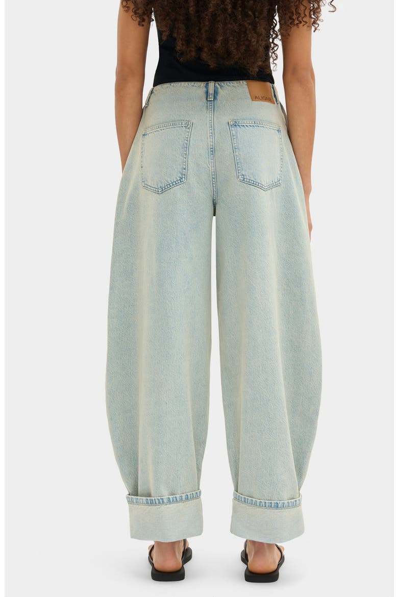 Christina Cuffed Barrel Leg Jeans, Alternate, color, CLOUD BLUE