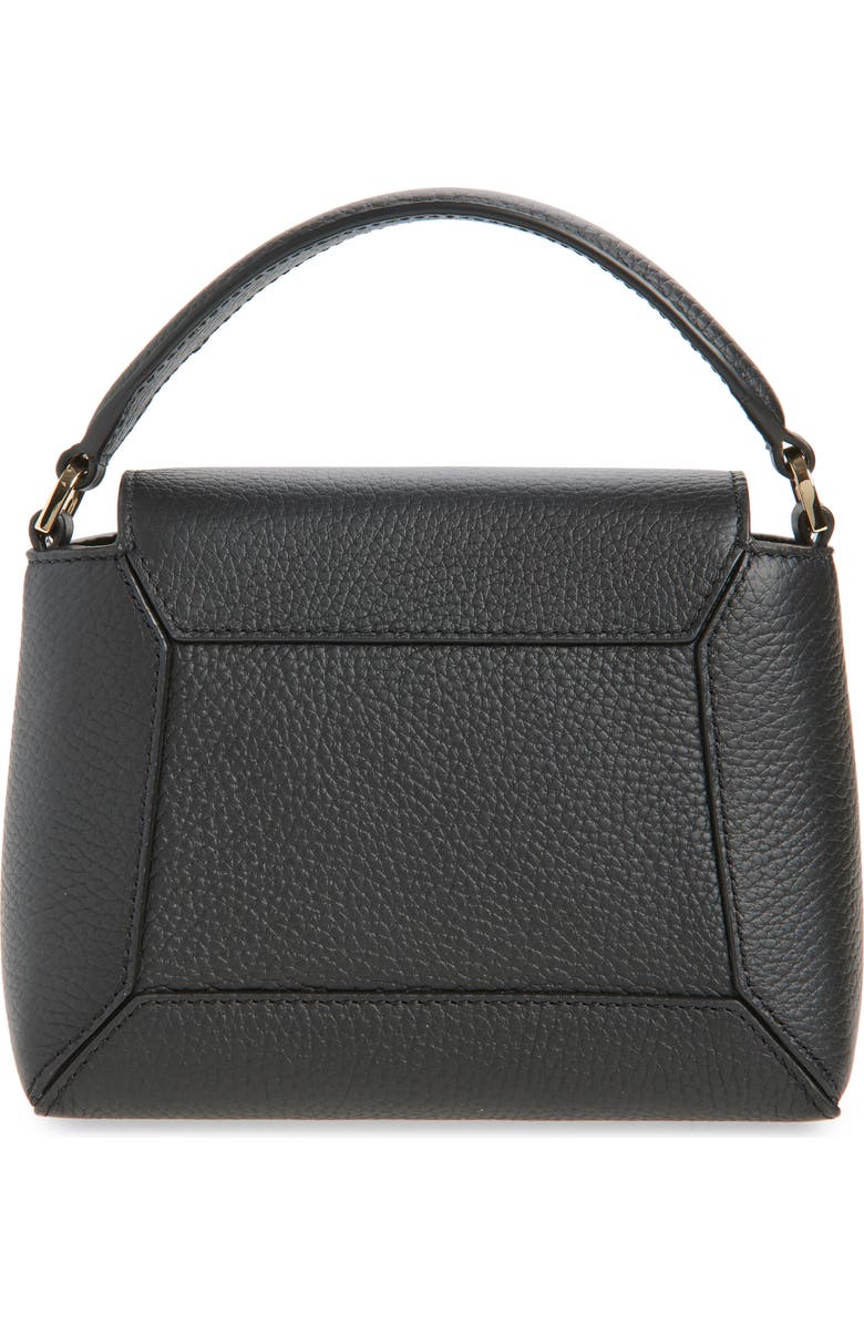 Strathberry Nano Mosaic Grained Leather Top Handle Bag, Alternate, color, Black