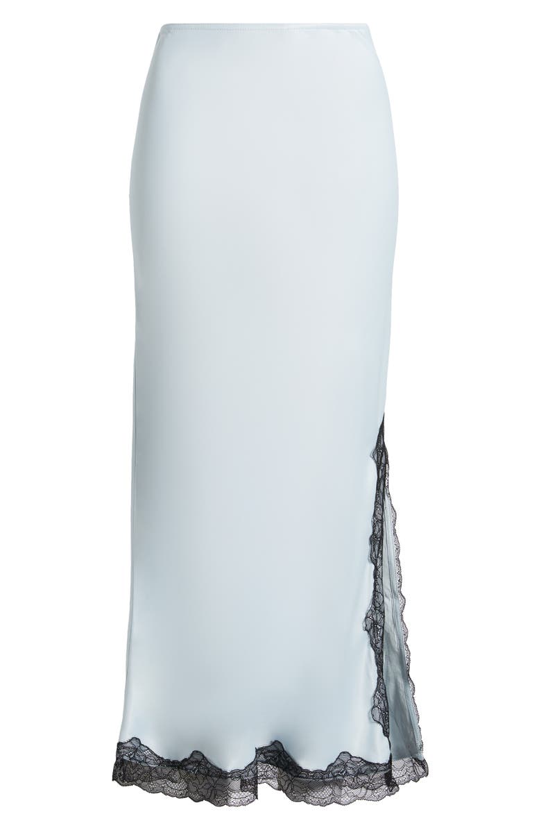 Topshop Lace Trim Satin Maxi Skirt, Alternate, color,