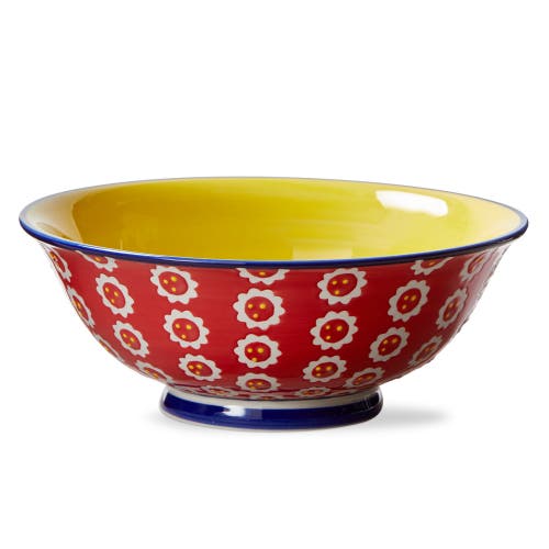 Tag Flower Dot Ramen Bowl Multi Stoneware Everyday In Red