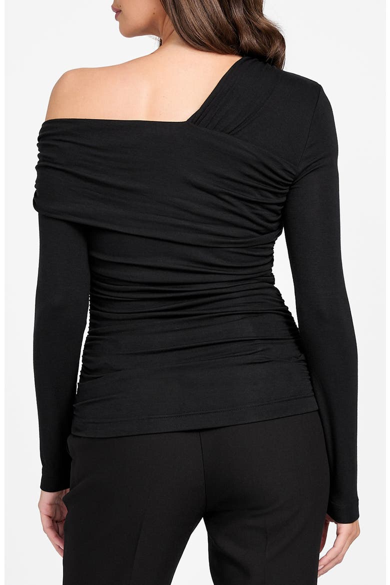 Astrid Shirred Asymmetric Top, Alternate, color, JBLACK-BLACK