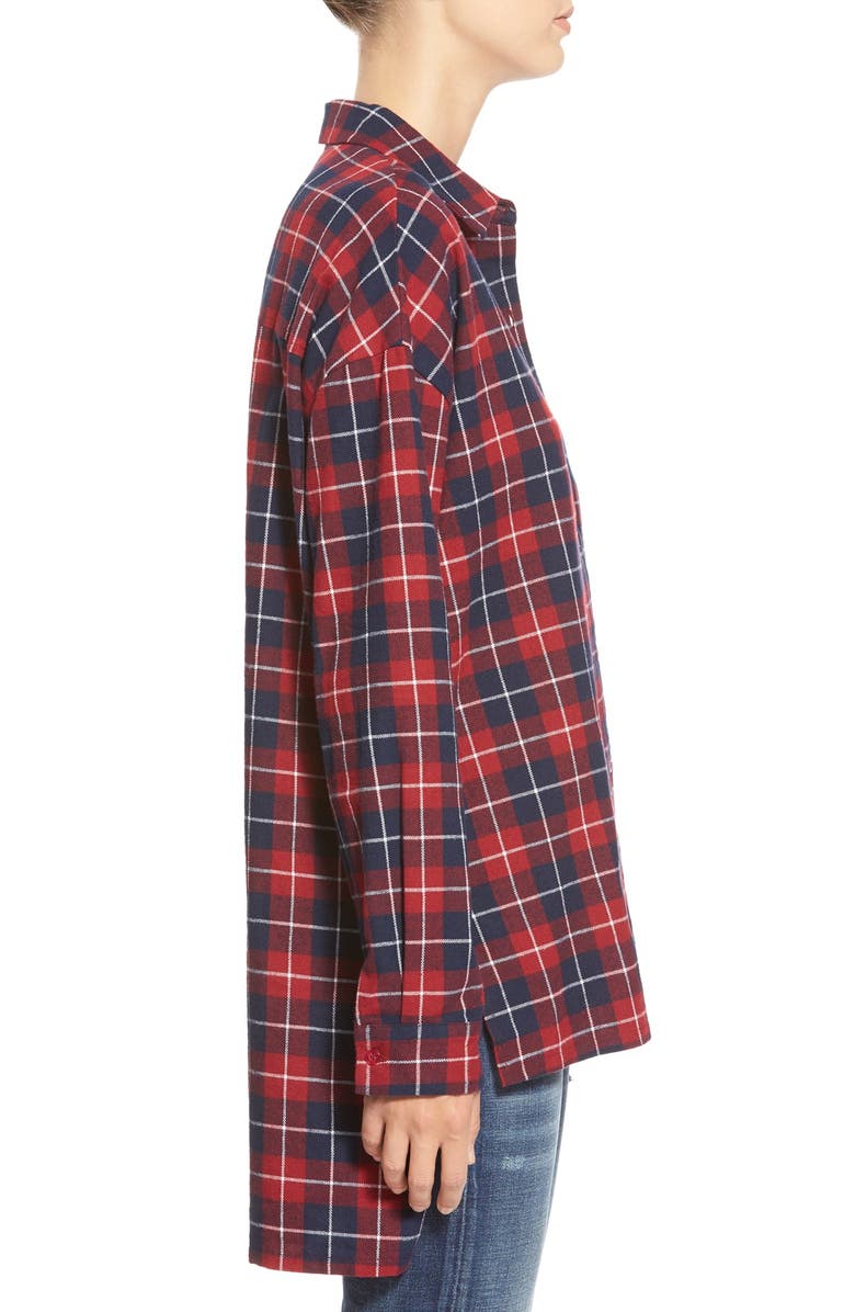 J.O.A. Oversize Plaid Button Front Shirt, Alternate, color, 
