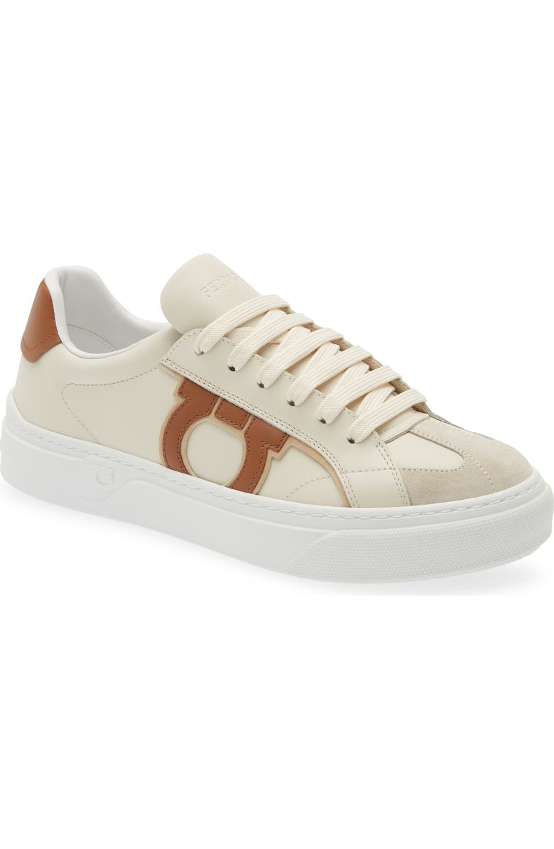 FERRAGAMO Sauro Gancini Sneaker, Main, color, Spiaggia Mascarpone Naturale