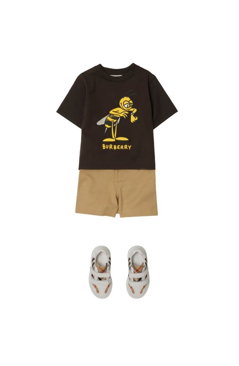 Burberry Cotton Blend Shorts, Alternate, color, Sand