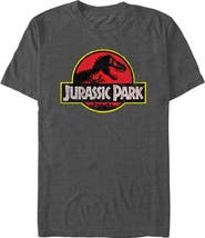 Jurassic Park Men's Distressed T-Rex Logo Short Sleeve Graphic T-Shirt