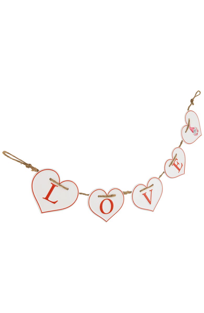 Northlight Hearts "LOVE" Valentine's Day Metal Banner - 32" - White and Red, Alternate, color, White