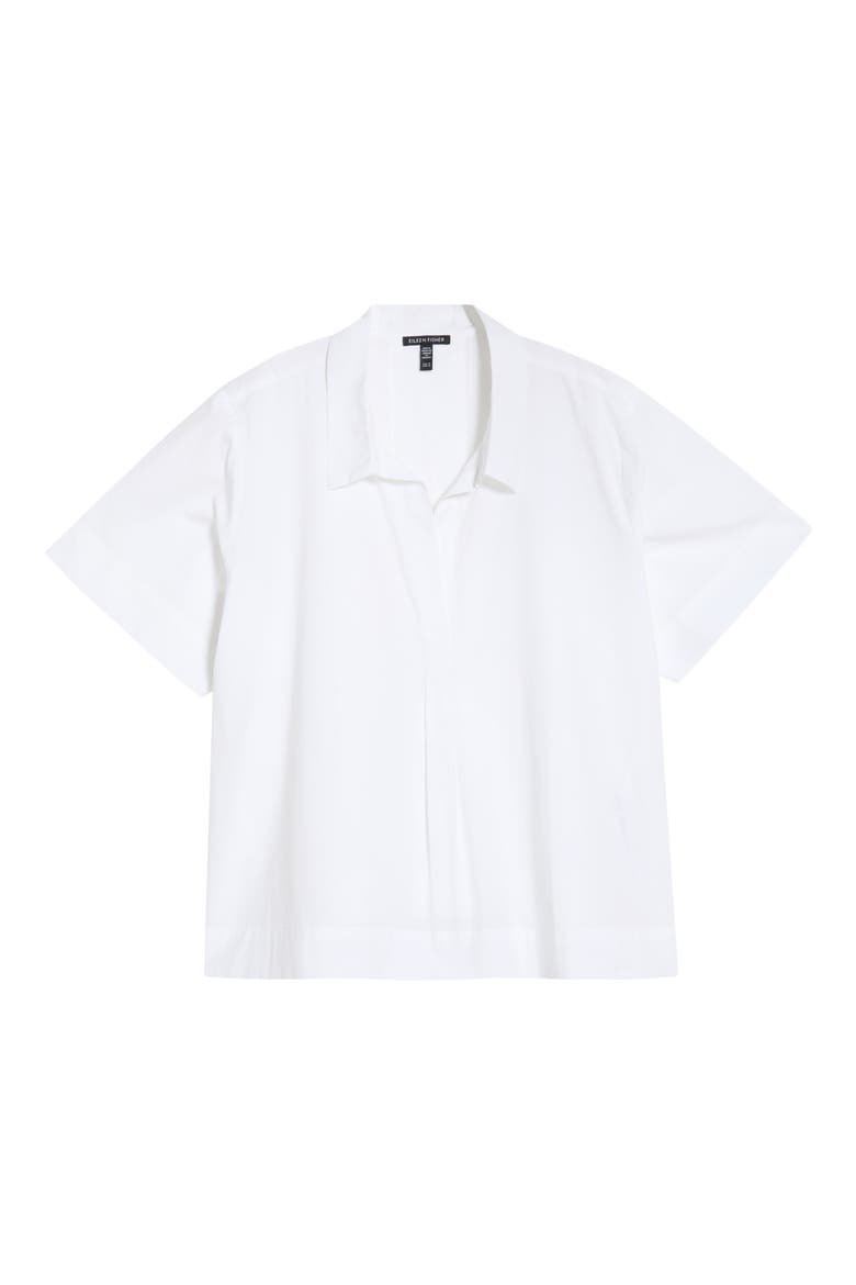 Pleated Poplin Shirt, Alternate, color, WHITE