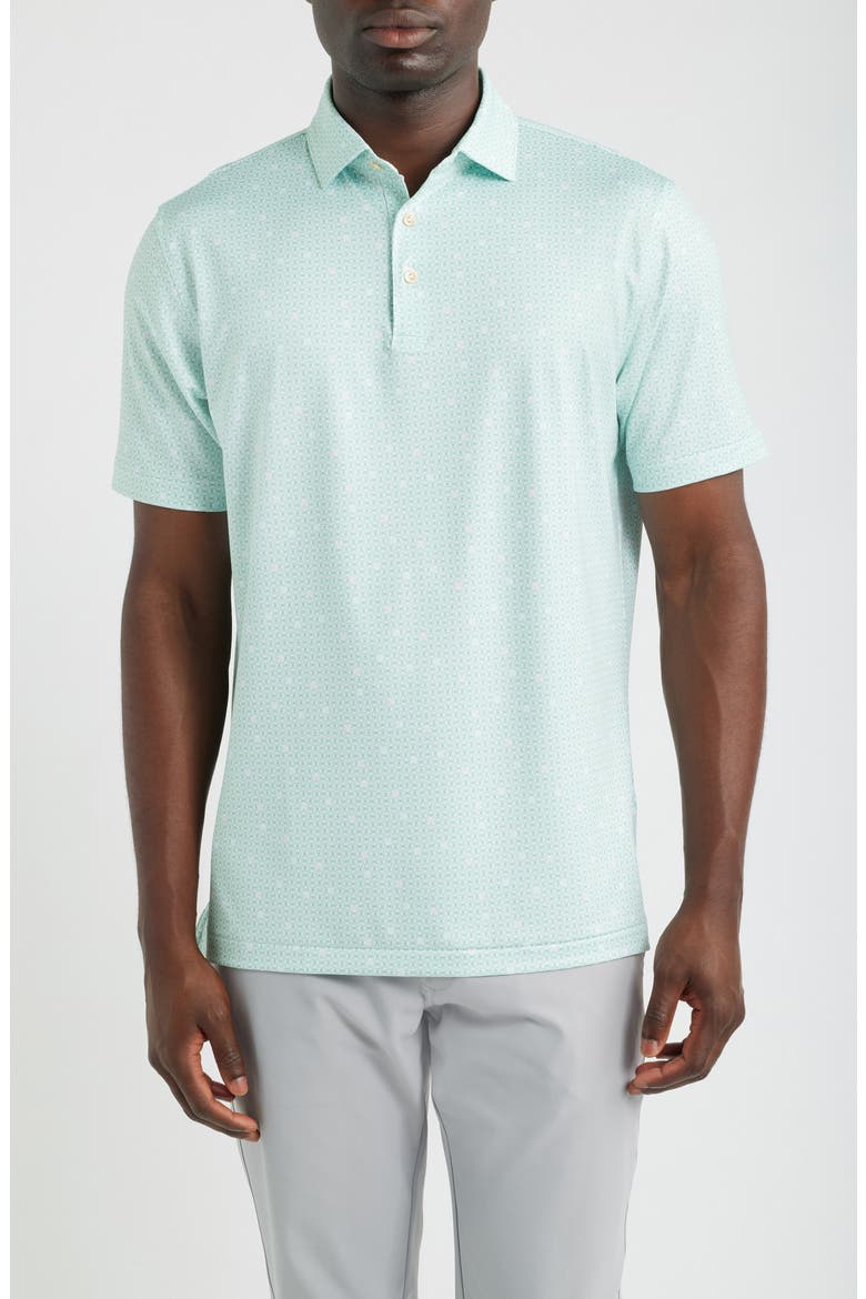 Skull It Performance Jersey Polo, Main, color, WHITE/GREEN