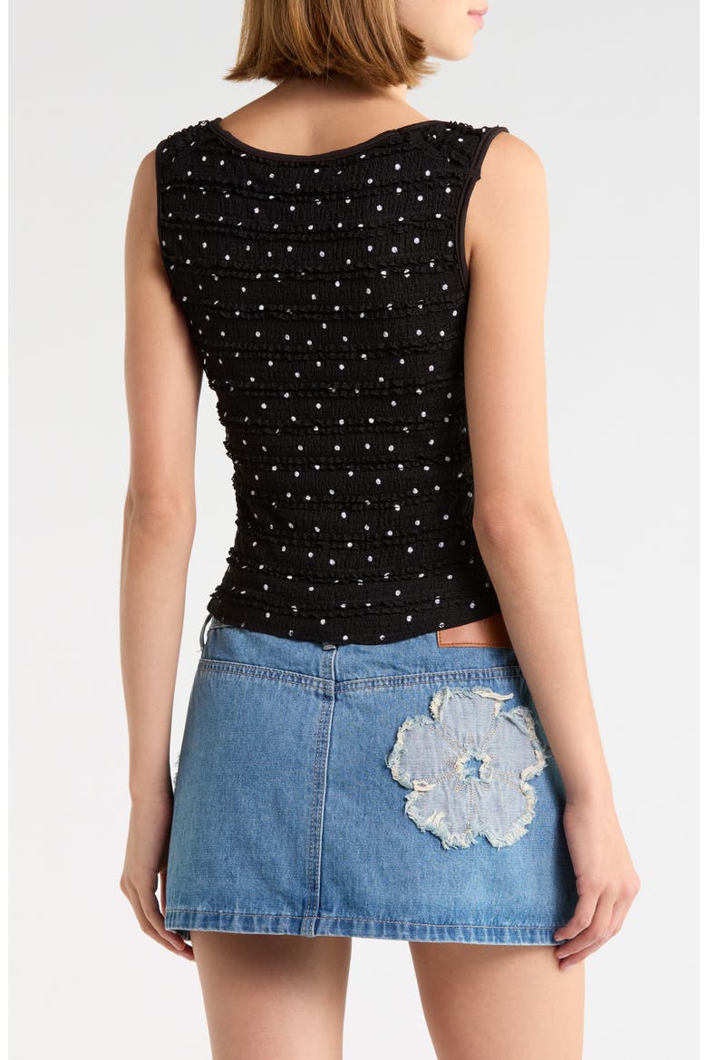 Moonie Shirred Top, Alternate, color, BLACK / WHITE