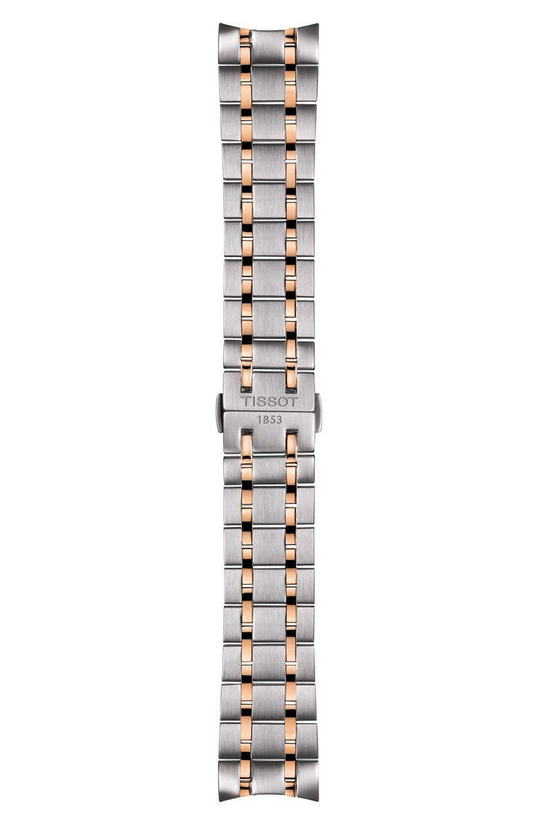 Tissot Chemin des Tourelles Two-Tone Bracelet Watch, 42mm, Alternate, color, Silver