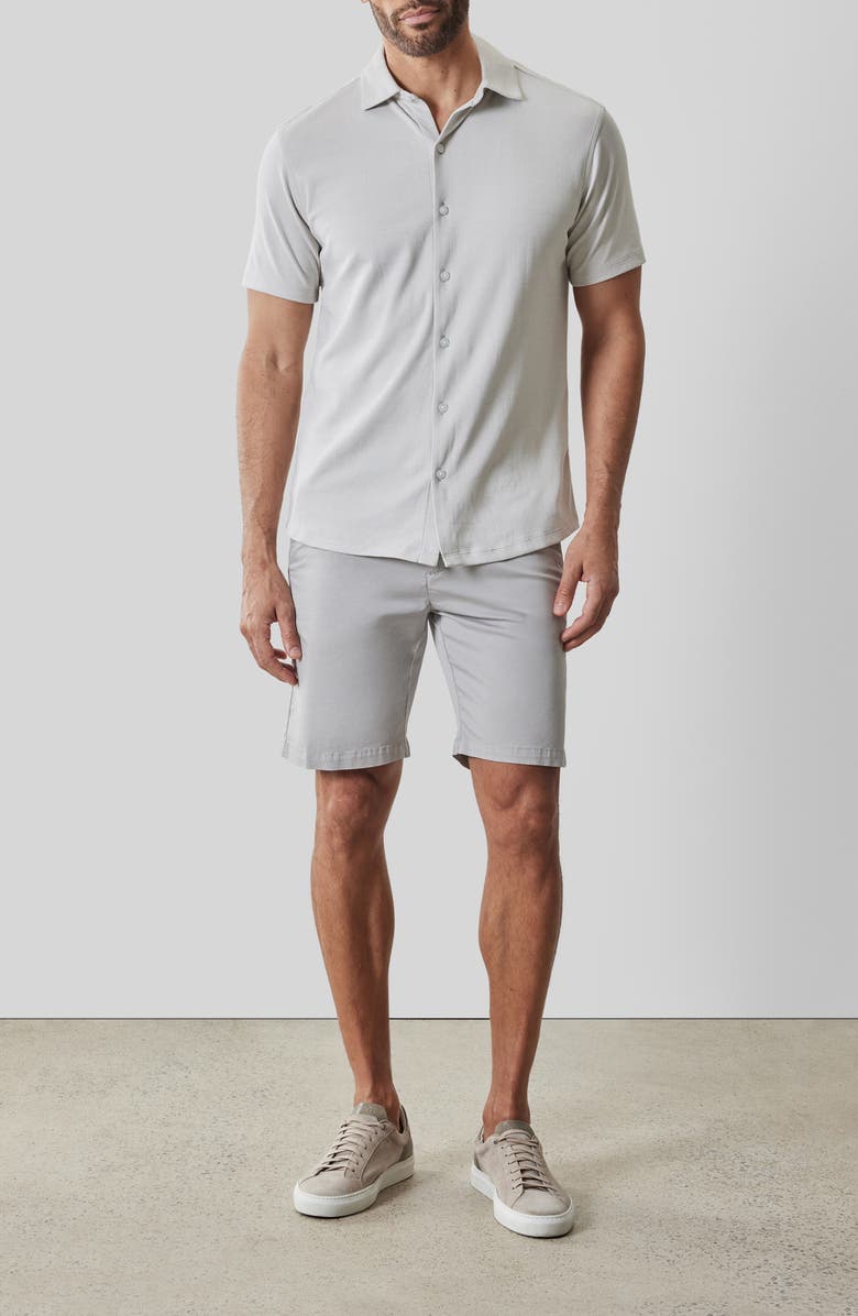 Robert Barakett Sterling Short Sleeve Knit Button-Up Shirt, Alternate, color, Moonstone