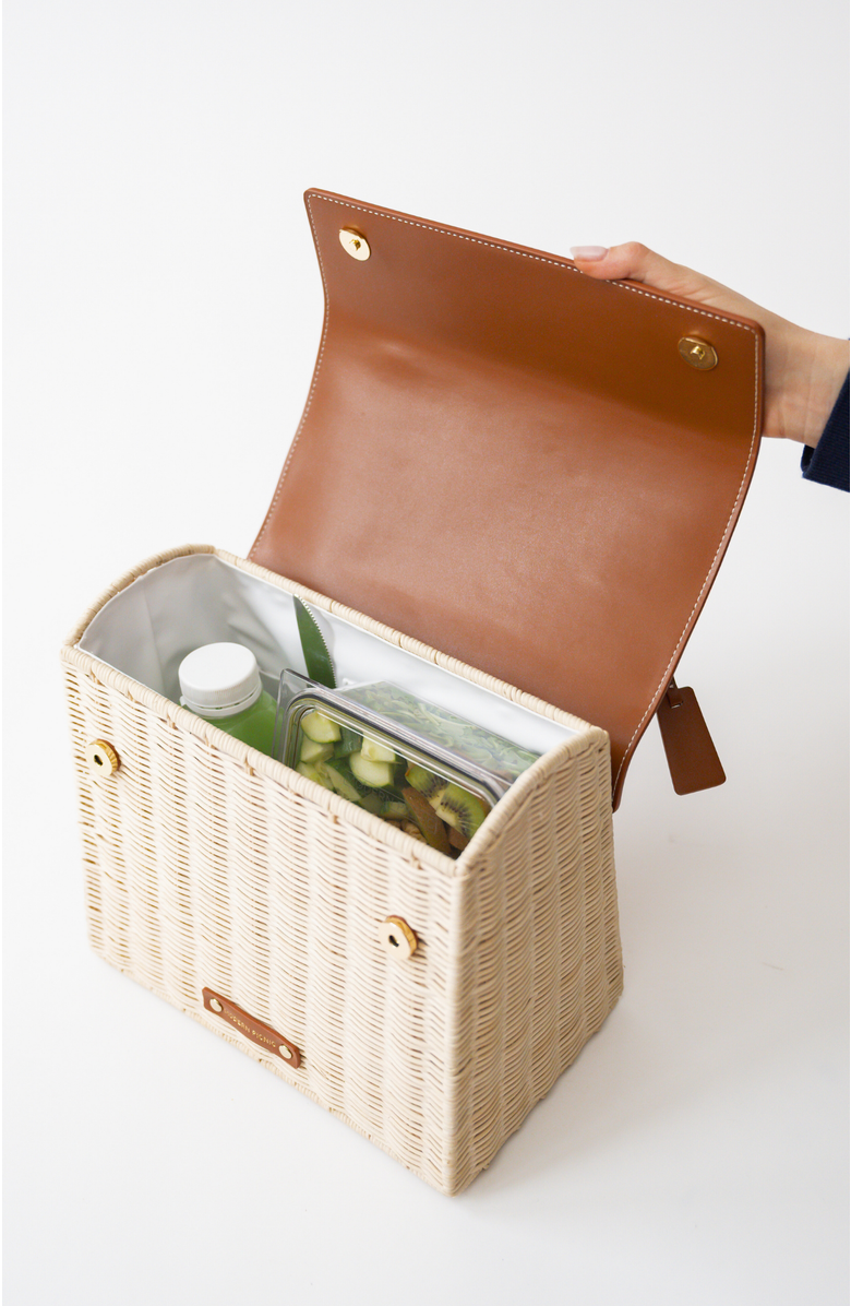 Modern Picnic The Luncher Lunch Box, Alternate, color, Light Brown Wicker