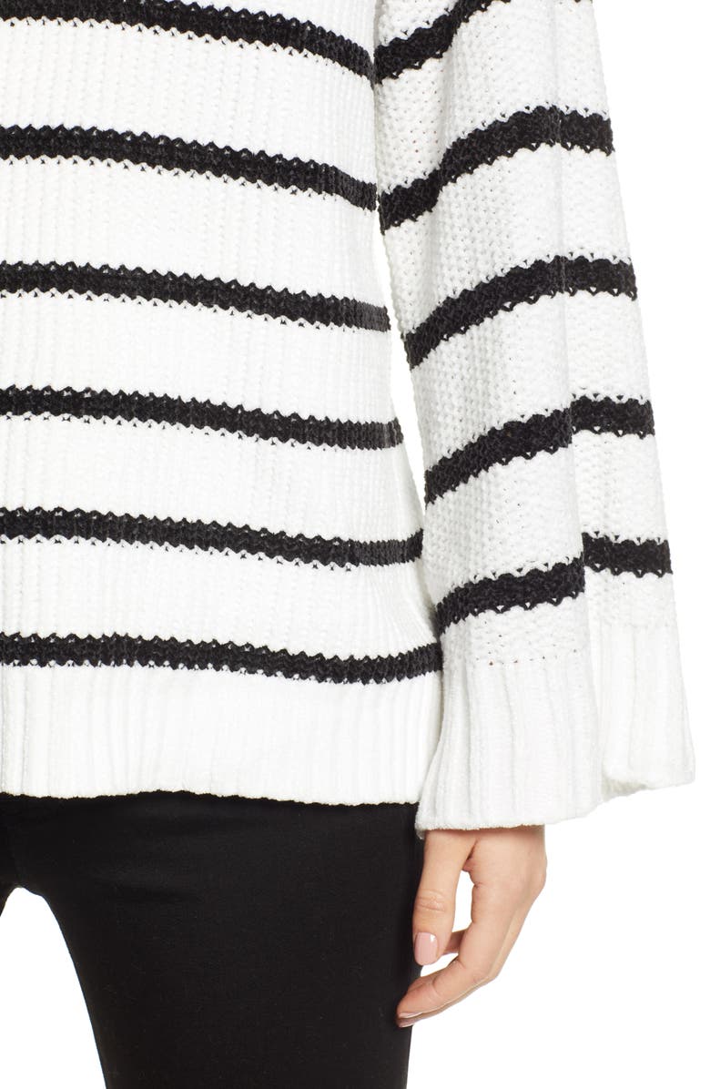 &.Layered Stripe V-Neck Sweater, Alternate, color, 