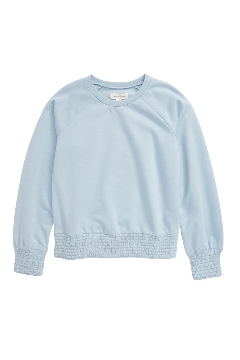 Smock Hem Sweater, Main, color, BLUE CELESTIAL
