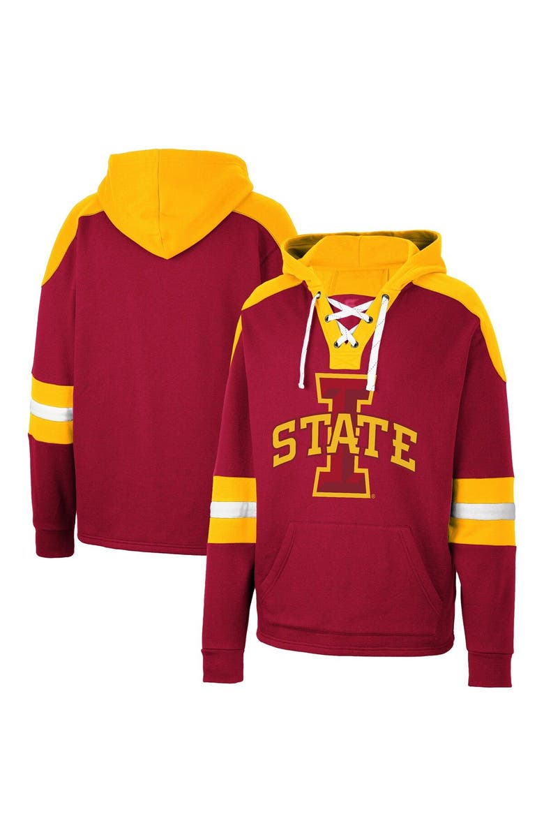COLOSSEUM Men's Colosseum Cardinal Iowa State Cyclones Lace-Up 4.0 Pullover Hoodie, Main, color, Cardinal