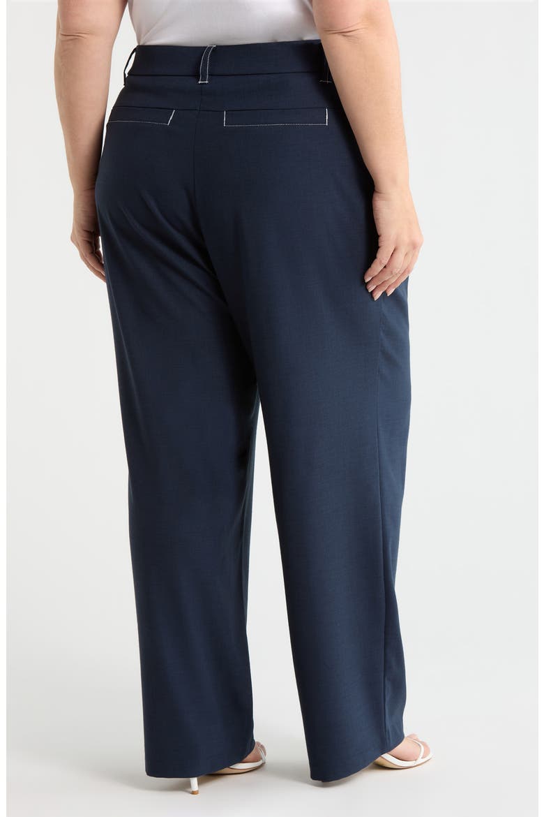 Ultra Skyrise Relaxed Straight Pleated Pants, Alternate, color, NAVY