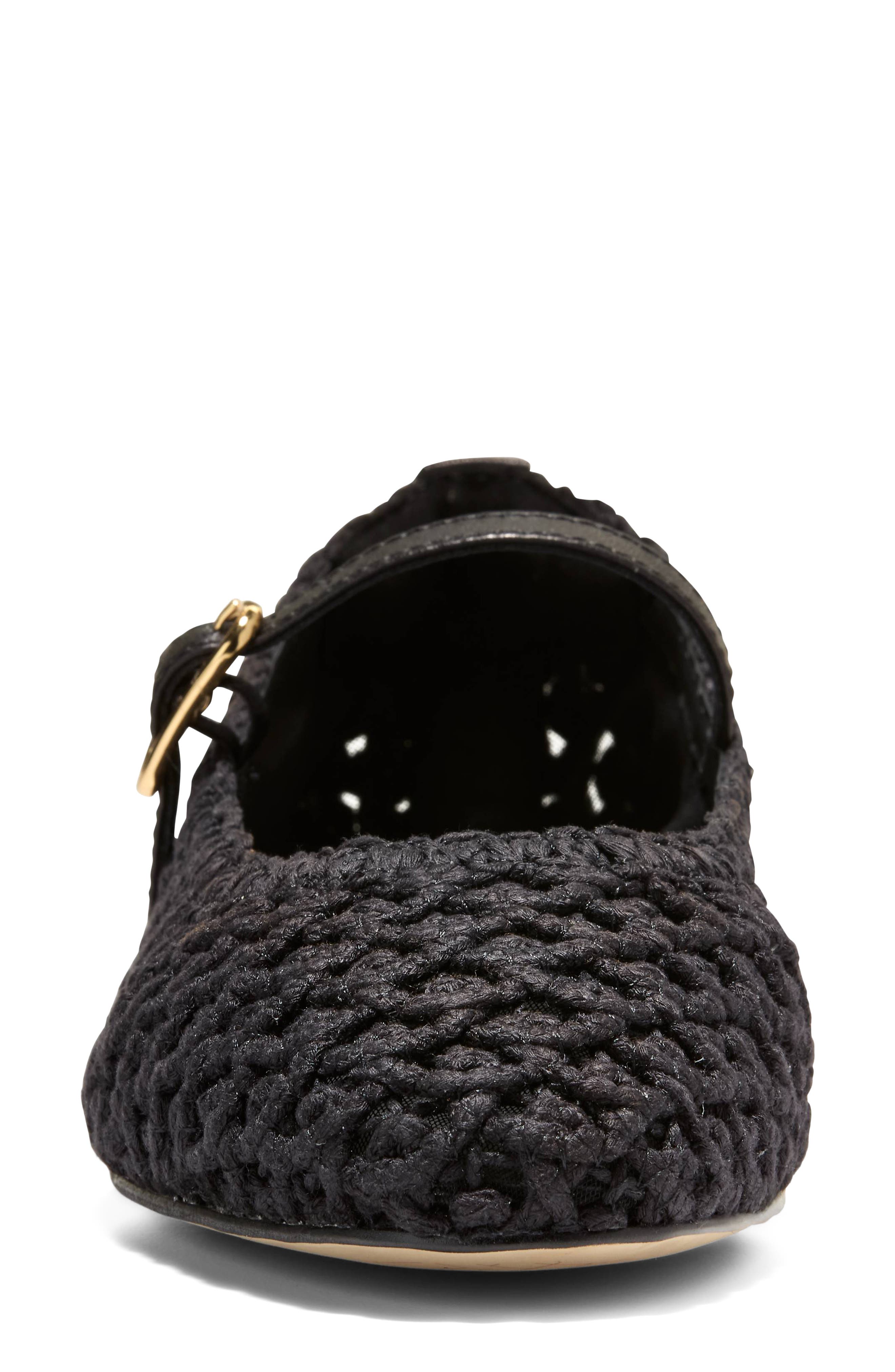 Cole Haan Harlan Woven Ballet Flats, Alternate, color, Black Woven Fabric / Leather