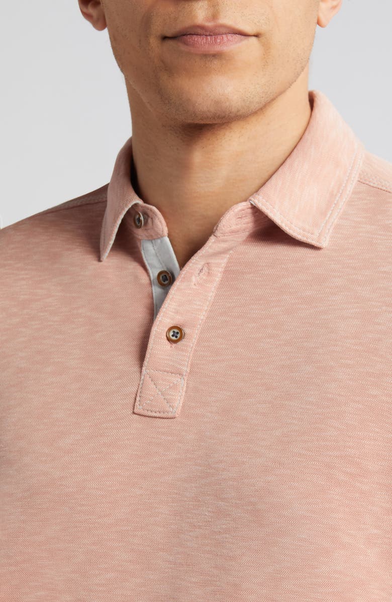 Johnston & Murphy Vintage Slub Jersey Polo, Alternate, color, Peach