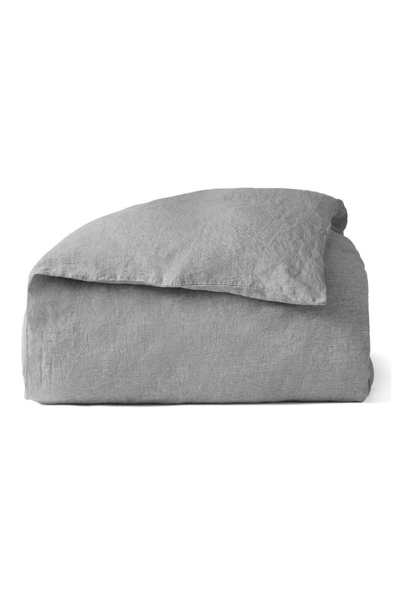 Relaxed Organic Linen Duvet Cover, Main, color, SLATE CHAMBRAY