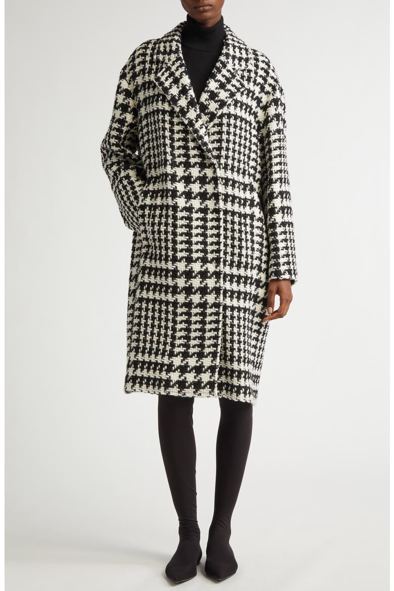 Houndstooth Double Breasted Coat, Main, color, S8030 FANTASIA NON STAMPA
